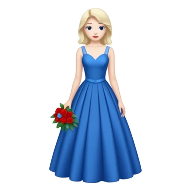 blue prom dress with flowers  sticker