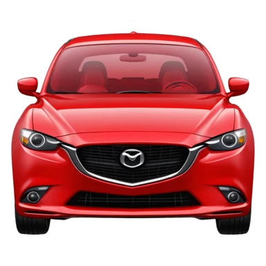 A 3d mazda rs6 red with headlights on emoji and not image sticker