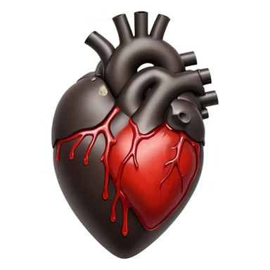 Black human heart with blood dripping from it  sticker