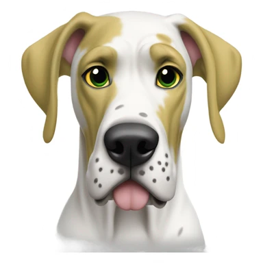 White Great Dane with Cropped Ears Greenbay Packer fan  sticker