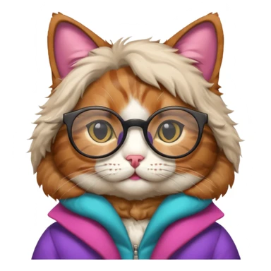 Cat wearing geekchic mood glasses  sticker