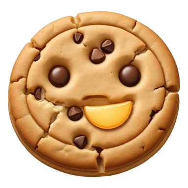 Two plain cookies, one bitten sticker