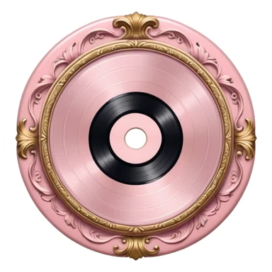 Vintage ornate rococo pale pink vinyl record sticker