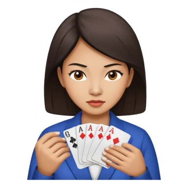 A gambling addict southeast Asian woman sticker