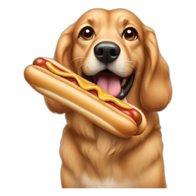dog eating a hotdog sticker