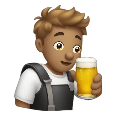 cerdo negro bebiendo jarra cerveza sticker