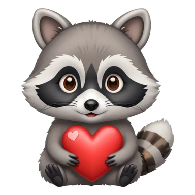 Racoon with heart eyes sticker