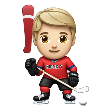 Hockeyplayer with red Jersey sticker