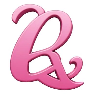 Pink, romantic, random letter of the alphabet sticker