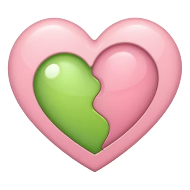A half light green half light pink heart sticker