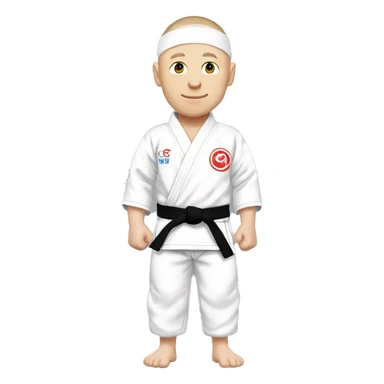 georges saint-pierre in judo suit and white headband sticker