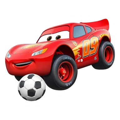 lightning McQueen machine with a ball sticker