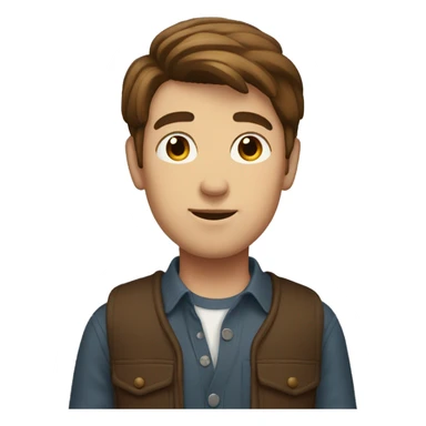 tall boy standing with brown hair  sticker