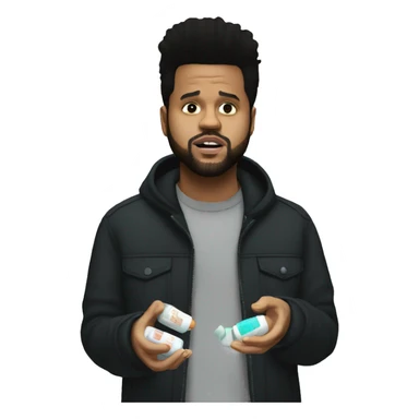 The Weeknd taking pills sticker