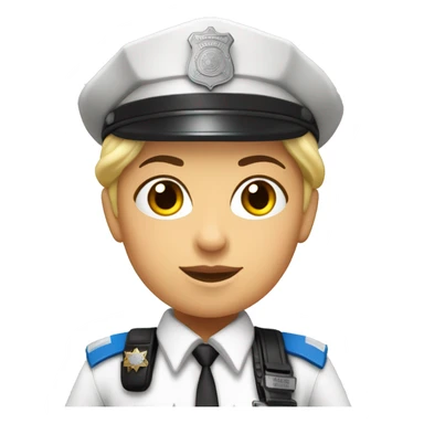 Mujer policía local piel blanca y pelo moreno  sticker