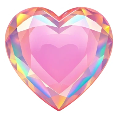 Heart cut pink fire opal gemstone with holographic rainbow plays of fire and brilliance sticker