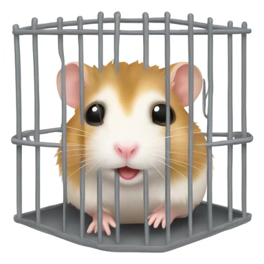 Hamster in cage  sticker