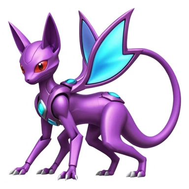 Futuristic armored cyber-Mewtwo-Sableye-Genesect-Deoxys-Espeon-alien-hybrid-fusion sticker