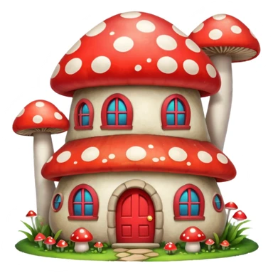 mushroom house sticker