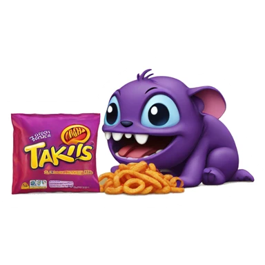 stitch eating takis sticker