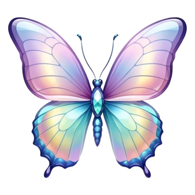 Pastel sparkly iridescent glass crystal butterfly sticker