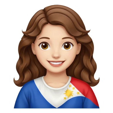jewish white girl wavy brown hair girl philippine flag sticker