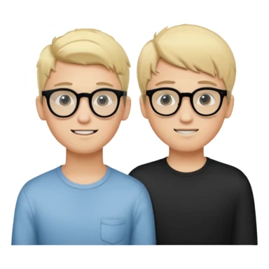 me a boy with braces and with blonde hair and black round glasses and my boyfriend with black hair sticker