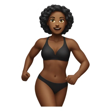 1 Black woman in a bikini running. sticker