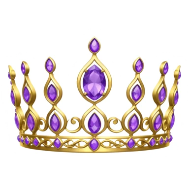 Royal tiara with amethyst gemstones sticker