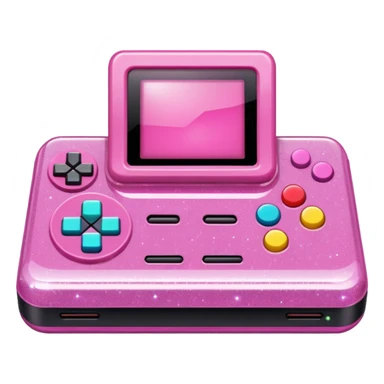 glittery pink 90s retro game console sticker