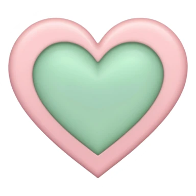A half pastel green half pastel pink heart sticker