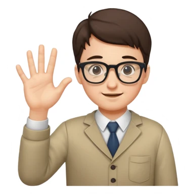 NERD WITH GLASSES USING ONE HAND PUSH sticker