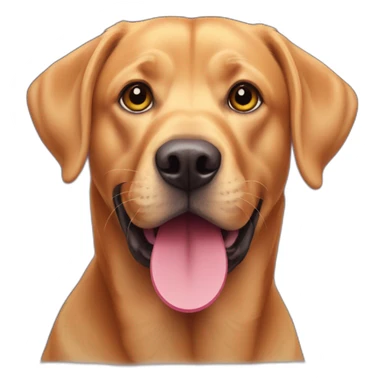 Red labrador with a tennis ball on his mouth sticker