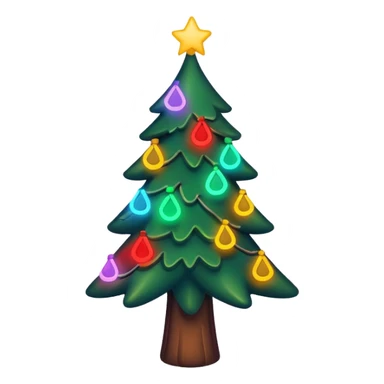 christmas tree with neon lights sticker
