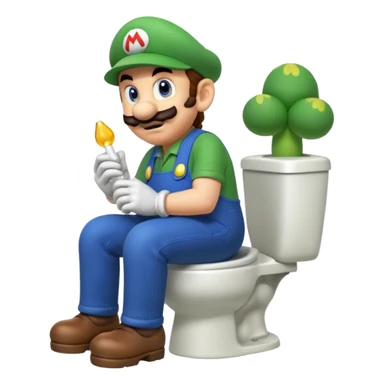 Mario pooping on luigi sticker