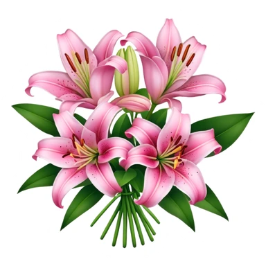 pink lily flower bouquet  sticker