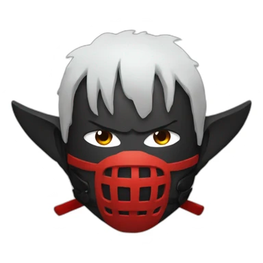 Black samurai with red and black camo oni mask sticker