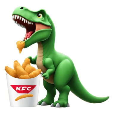 Dinosaur eating kfc sticker
