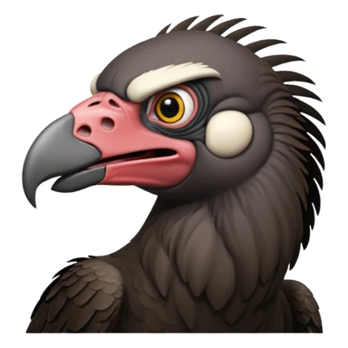   Old black angry  vulture looking ahead sticker