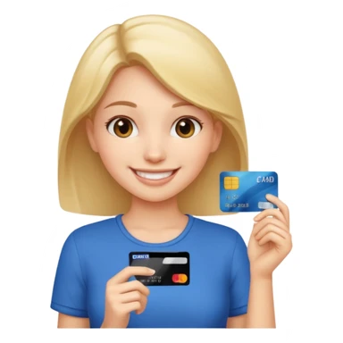 girl with a credit card sticker