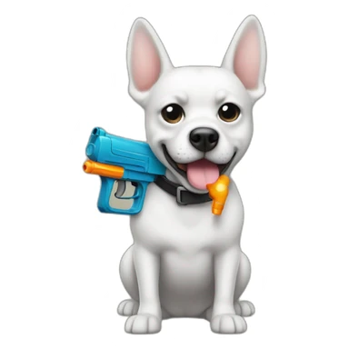 bad dog with an watergun faced on me sticker