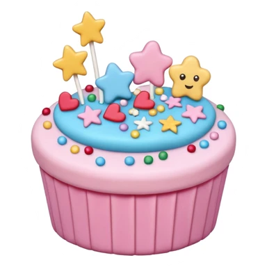 small scatter of colorful sprinkles, sugar pearls, and tiny fondant shapes (stars, hearts, flowers), glossy pastel and bright tones, textures vary smooth crunchy or soft, delicately detailed shapes, soft lighting, subtle shadows, transparent background, emoji scale sticker