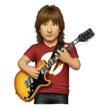 Richie Sambora wearing an  AC/DC tshirt sticker