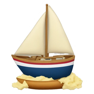 sailboat with mashed potatoes in it sticker
