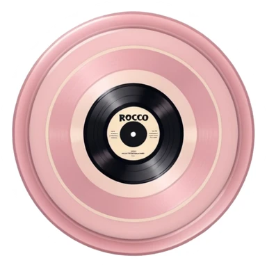 Vintage rococo pale pink vinyl record sticker
