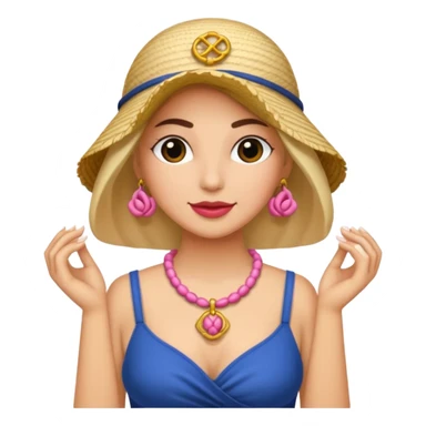 Rosa mujer comprando collares de concha marina 🐚  sticker