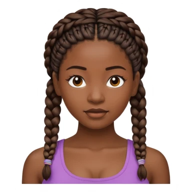 a black woman with braids with a crop top sticker
