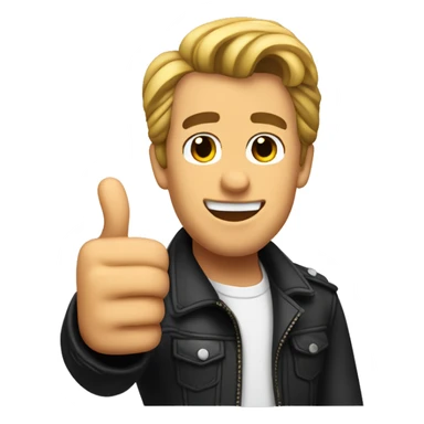 Fonzie like man giving a double thumbs up pose sticker