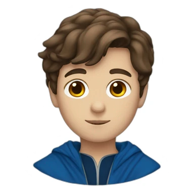 Brown haired boy wearing Ravenclaw blue robe sticker