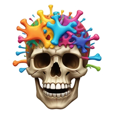 Skull with a blow mind sticker